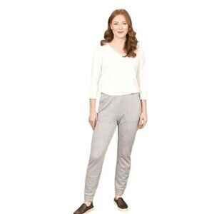 Susan Graver Weekend Reg Washed French Terry Slim Joggers XXS Heather Grey NEW